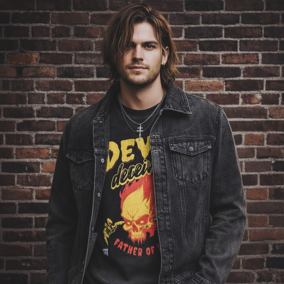 Streetwear Oversized Devil Deceiver Father of Lies Graphic Tee