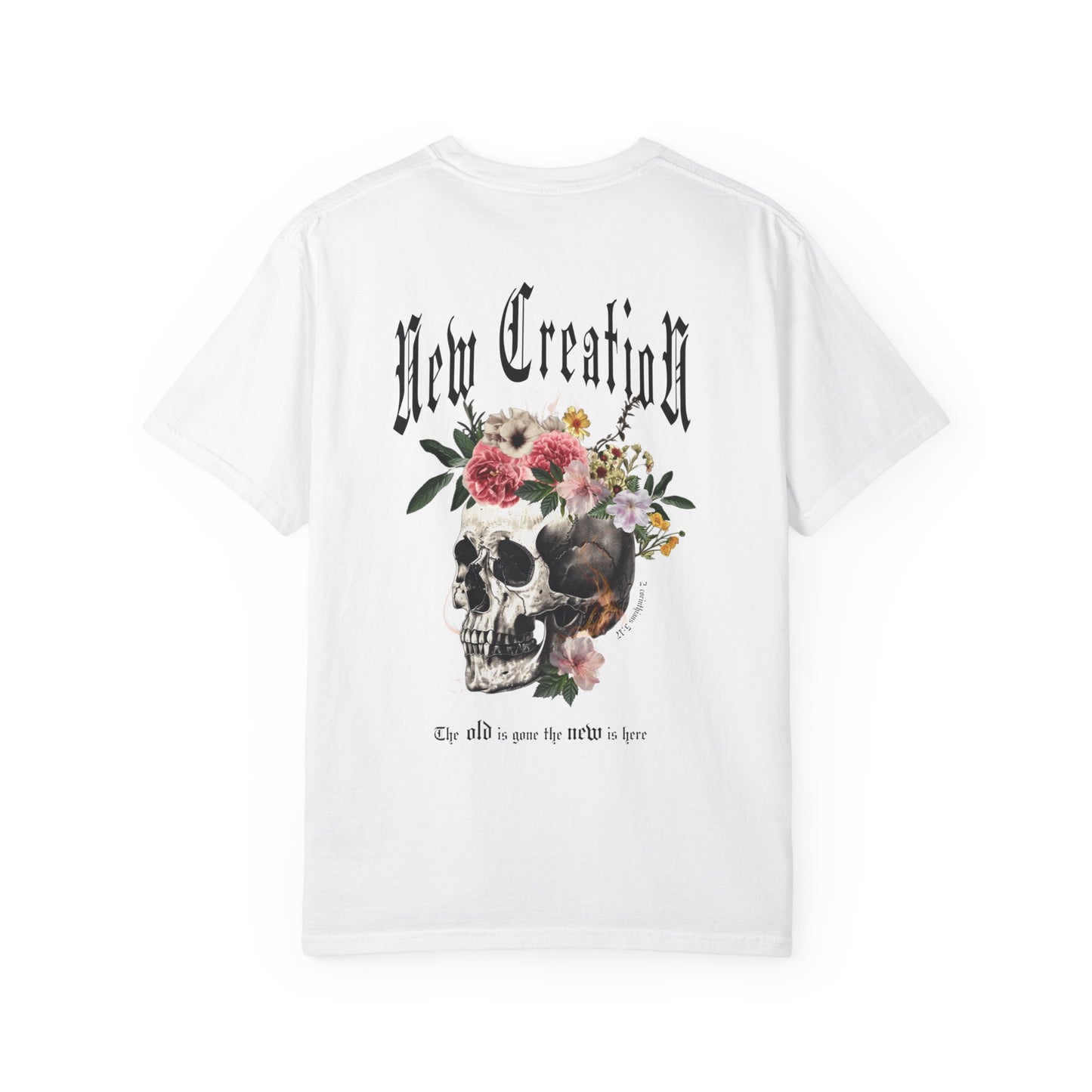New Creation Floral Skull Tee