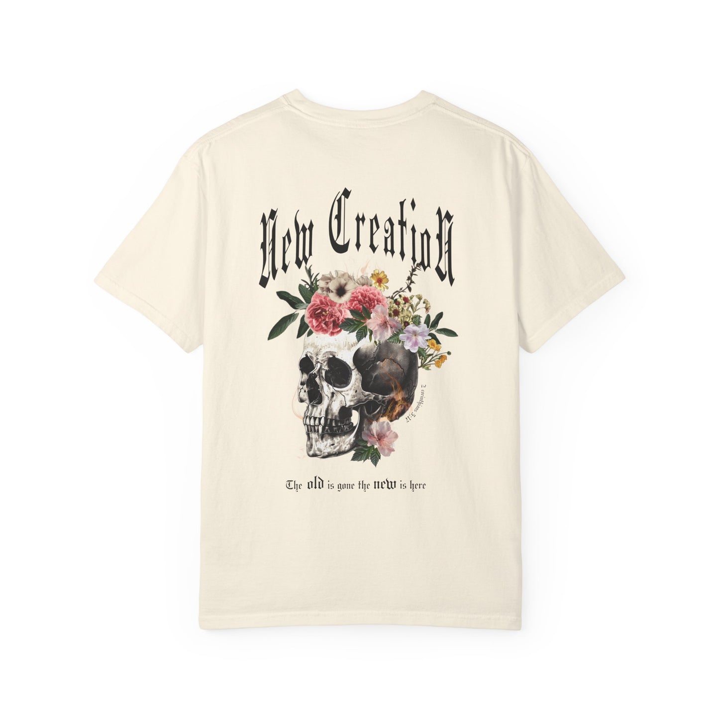 New Creation Floral Skull Tee