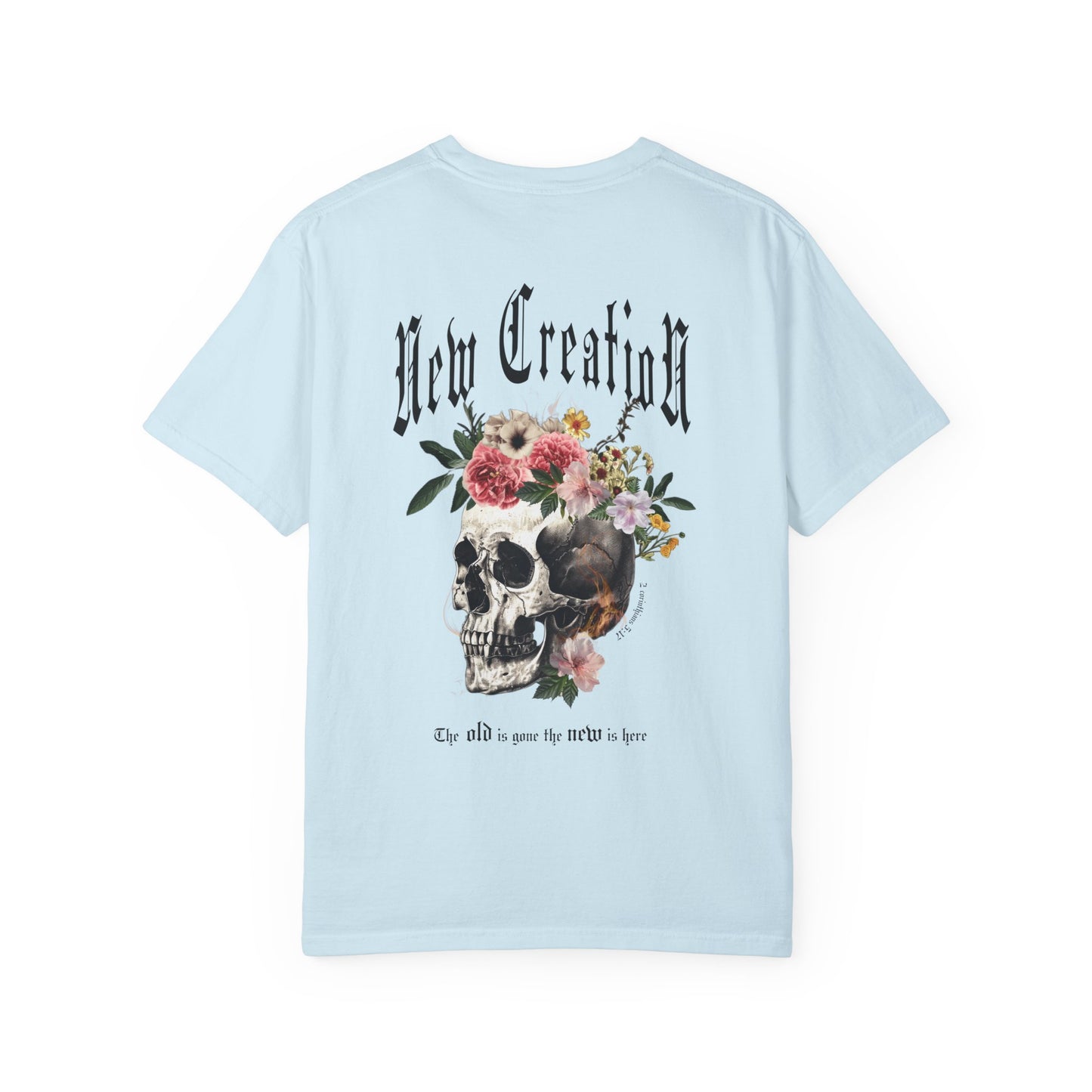 New Creation Floral Skull Tee