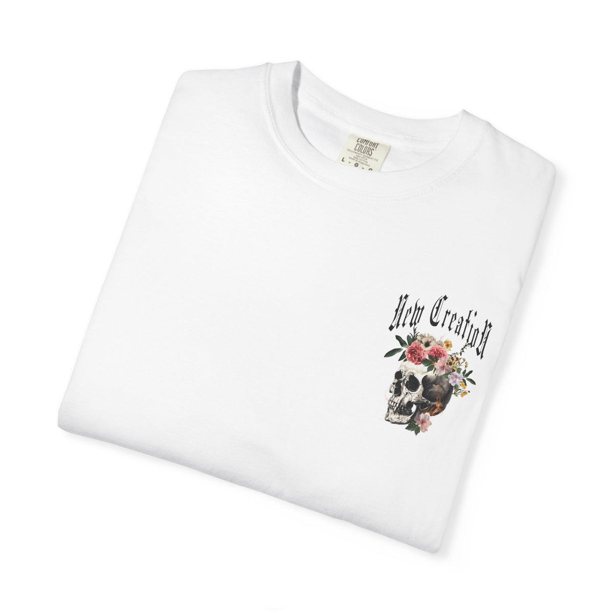 New Creation Floral Skull Tee