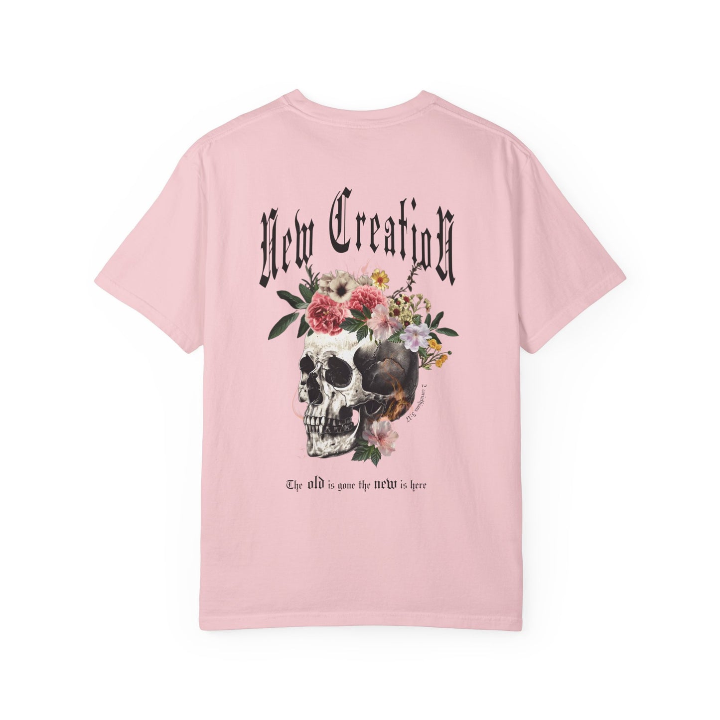New Creation Floral Skull Tee