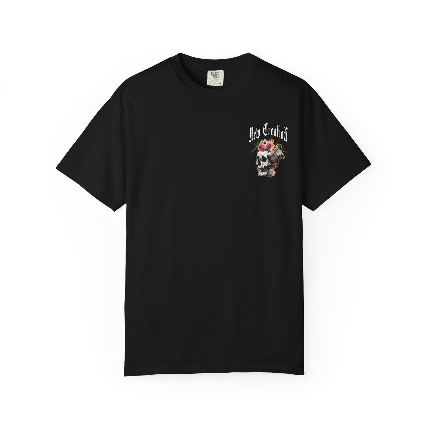 New Creation Floral Skull Tee