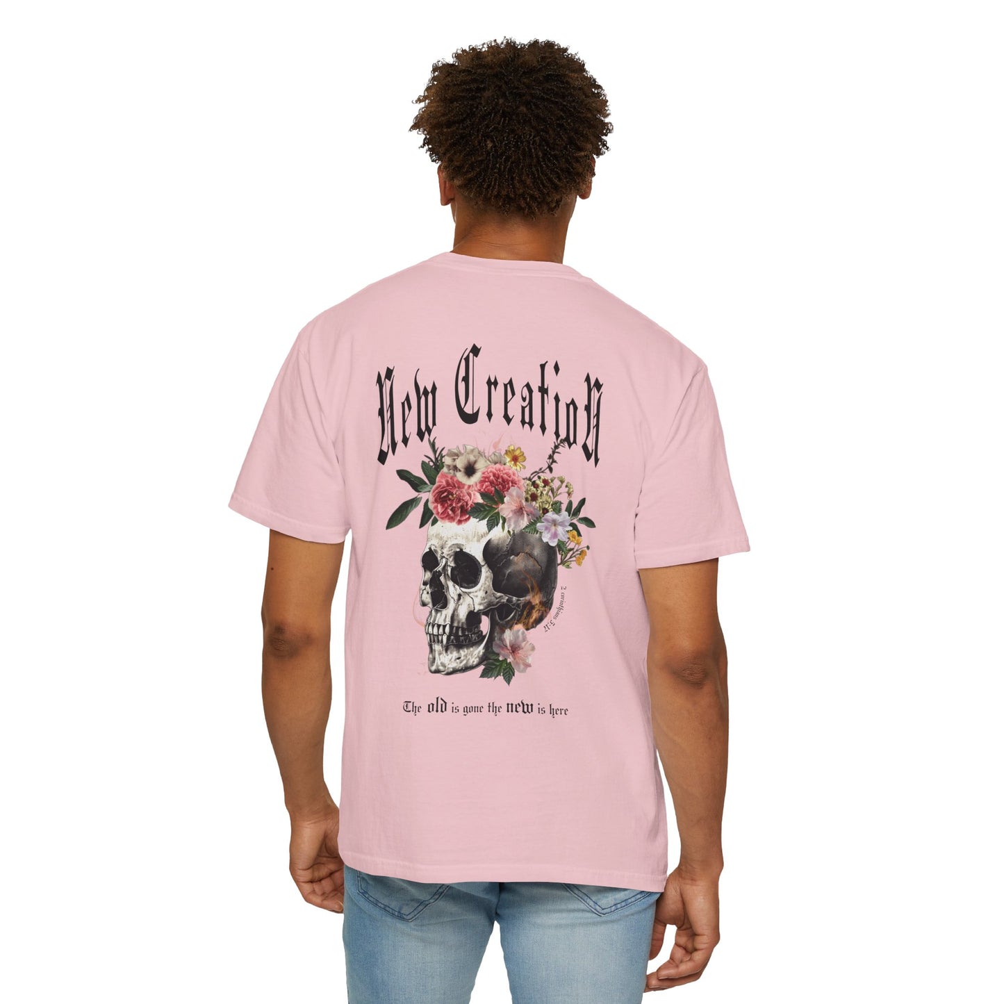 New Creation Floral Skull Tee
