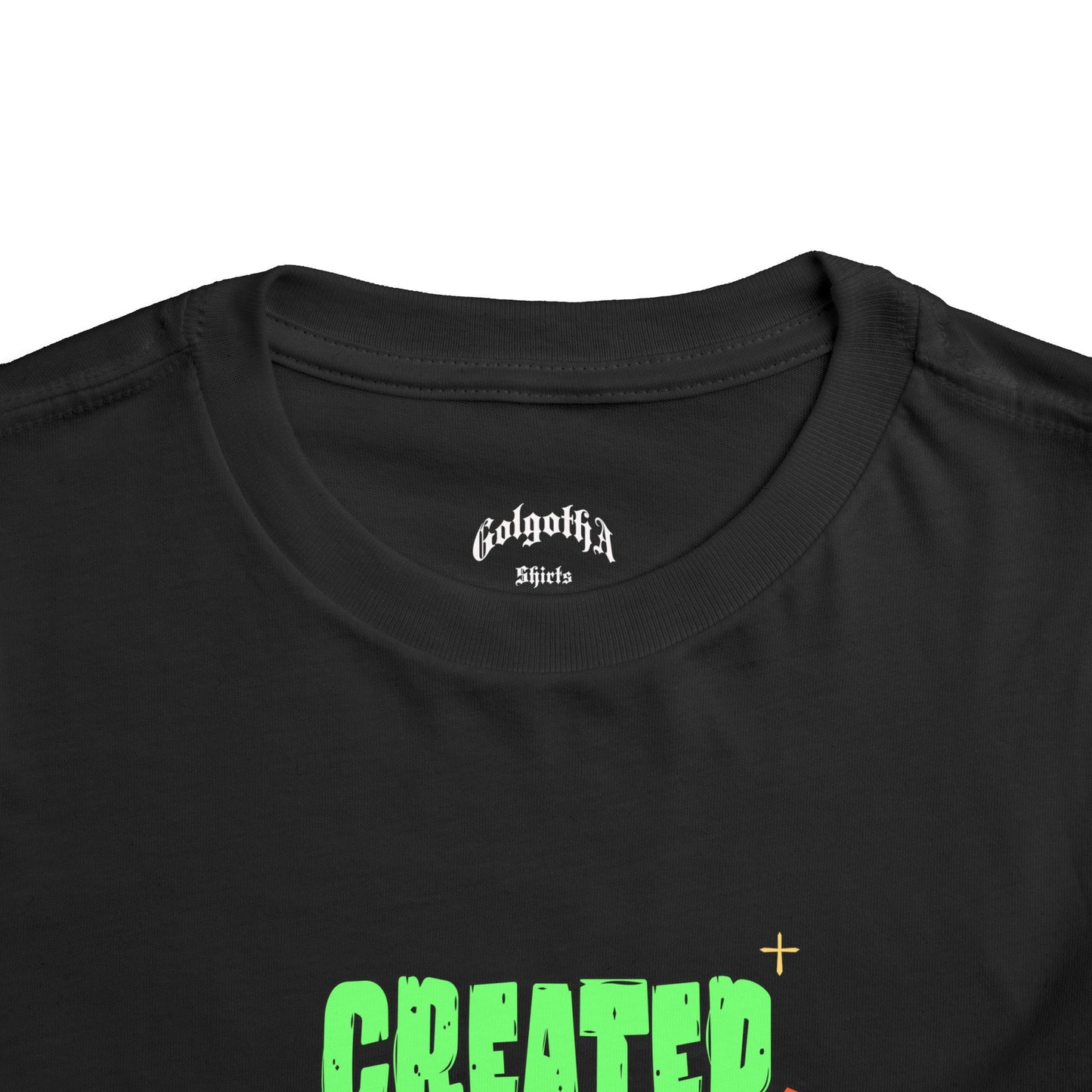 Toddler Tee – "Created in the Image of God" Colorful Christian Graphic