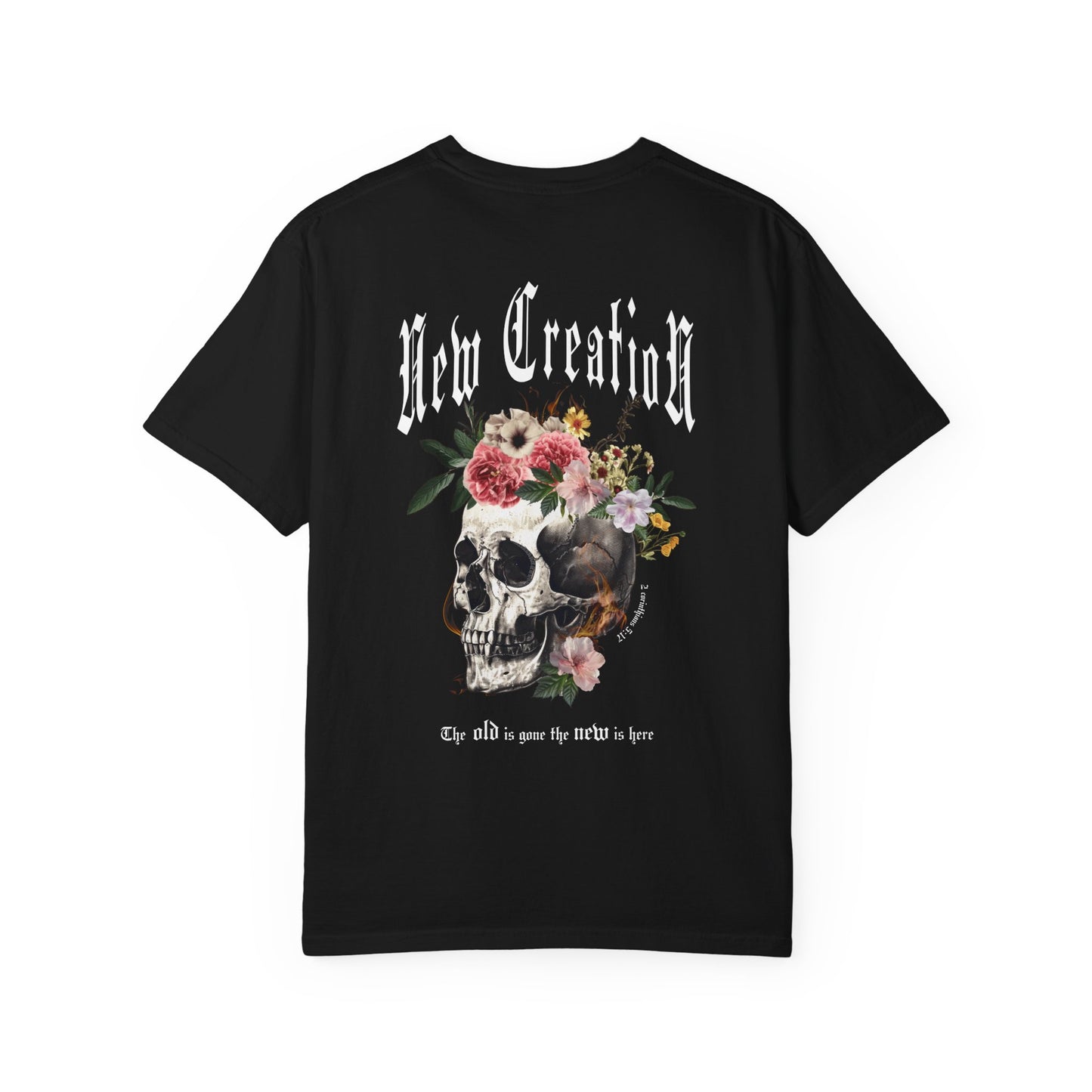 New Creation Floral Skull Tee