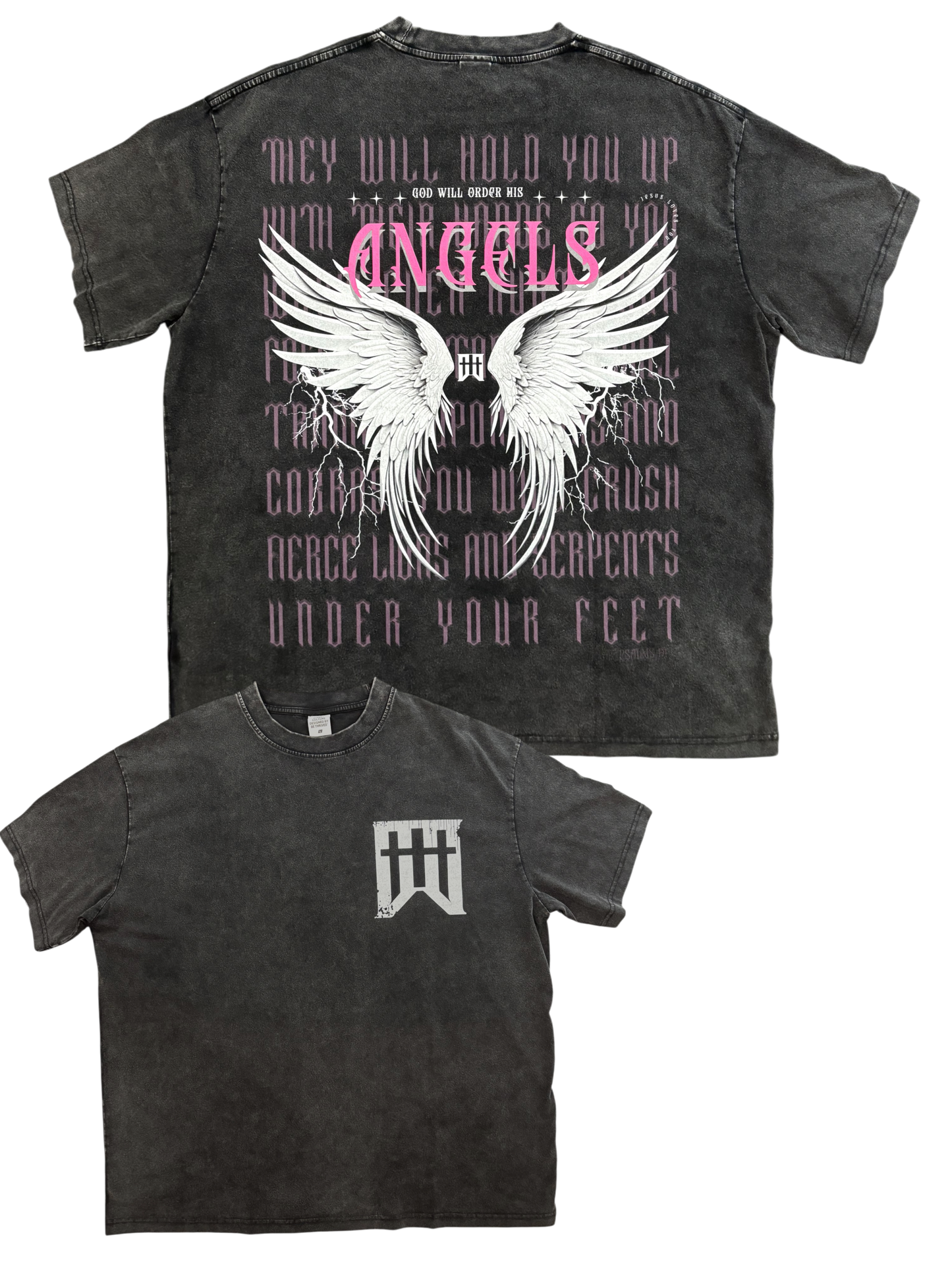 Christian rock Tee "God will order his angels"