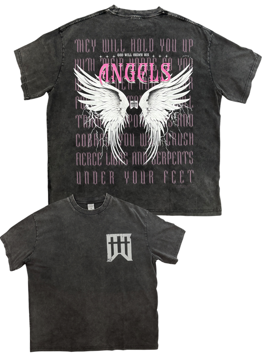 Christian rock Tee "God will order his angels"