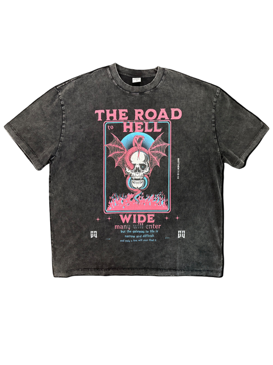 “The Road to Hell – Christian Metal Streetwear Tee”